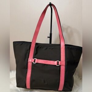 Kate Spade Black Tote with Pink Straps